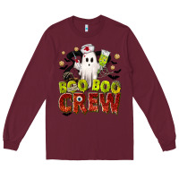 Burgundy Boo Boo Crew Nurse Long Sleeve Tee - texasbilliewilder