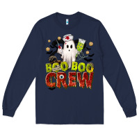 Navy Boo Boo Crew Nurse Long Sleeve Tee - texasbilliewilder