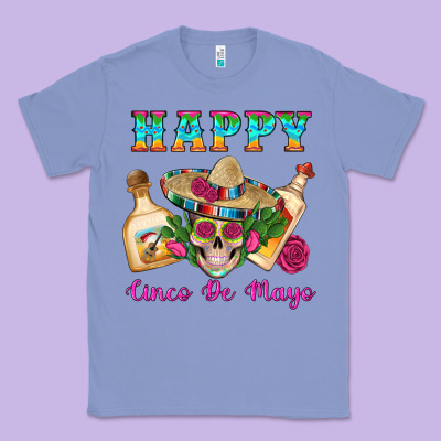 Happy Cinco De Mayo Mexican Skull Tequila Bottle Roses Cactus Classic Tee Designed By Artiststas