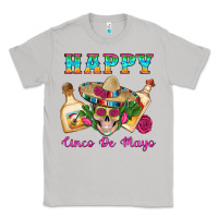 Moon Dust Happy Cinco De Mayo Mexican Skull Tequila Bottle Roses Cactus Classic Tee - Artiststas