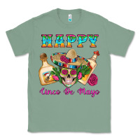 Sage Happy Cinco De Mayo Mexican Skull Tequila Bottle Roses Cactus Classic Tee - Artiststas