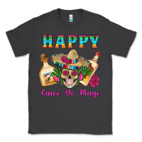 Smoke Happy Cinco De Mayo Mexican Skull Tequila Bottle Roses Cactus Classic Tee - Artiststas
