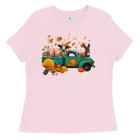 Fall Farm Animals Truck Nancy Ladies Tee | Teevron