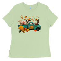 Matcha fall farm animals truck nancy Ladies Tee - NancyCooperArtShop