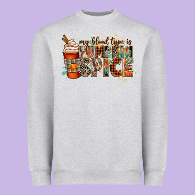 My Blood Type Is Pumpkin Spice Heavyweight Sweatshirt Designed By Cowgirlartshop