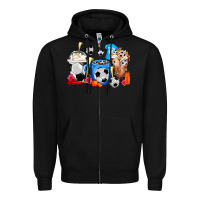 Black Soccer Coffee Cups Zipper Hoodie - FaDigitalArtStudio