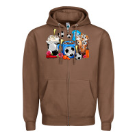 Chestnut Soccer Coffee Cups Zipper Hoodie - FaDigitalArtStudio