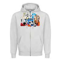 Dove Grey Soccer Coffee Cups Zipper Hoodie - FaDigitalArtStudio