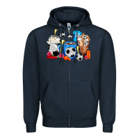 Navy Soccer Coffee Cups Zipper Hoodie - FaDigitalArtStudio