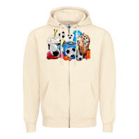 Sandshell Soccer Coffee Cups Zipper Hoodie - FaDigitalArtStudio