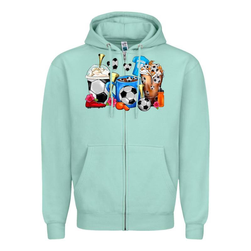 Soccer Coffee Cups Zipper Hoodie by FaDigitalArtStudio | Teevron