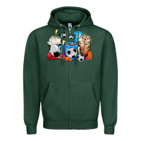 Sports Green Soccer Coffee Cups Zipper Hoodie - FaDigitalArtStudio