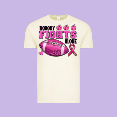 Nobody Fights Alone Breast Cancer Vintage Tee Designed By Ranaportraitstore