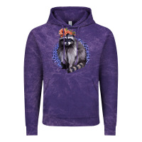 Cloud Purple Raccoon with Flowers Vintage Hoodie - Bettercallsaul