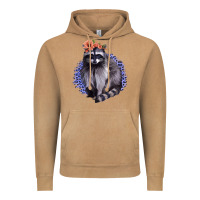 Raccoon With Flowers Vintage Hoodie | Teevron
