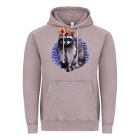 Vintage Zinc Raccoon with Flowers Vintage Hoodie - Bettercallsaul