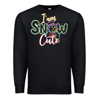 Black T am SNOW CUTE Premium Sweatshirt - CowhideDigitalArt