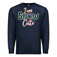 Navy T am SNOW CUTE Premium Sweatshirt - CowhideDigitalArt