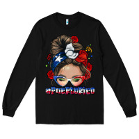 Black Puerto Rico messy bun Long Sleeve Tee - NancyCooperArtShop