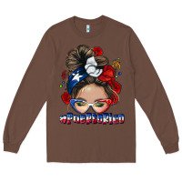 Chestnut Puerto Rico messy bun Long Sleeve Tee - NancyCooperArtShop