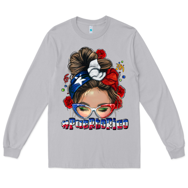 Puerto Rico Messy Bun Long Sleeve Tee by NancyCooperArtShop | Teevron