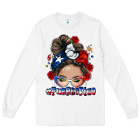 White Puerto Rico messy bun Long Sleeve Tee - NancyCooperArtShop