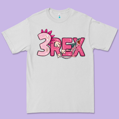 Pink Three Rex Premium Tee Designed By Maliassmallbusiness