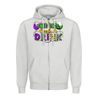 Dove Grey This girl needs a drink Zipper Hoodie - FaDigitalArtStudio