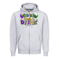 Heather Grey This girl needs a drink Zipper Hoodie - FaDigitalArtStudio