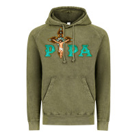 Vintage Olive Papa Jesus with Cross Vintage Hoodie - Bettercallsaul