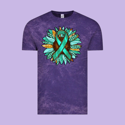 Ovarian Liver Cancer Awareness Sunflower Vintage Tee Designed By Ranaportraitstore