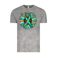 Cloud Rock Ovarian Liver Cancer Awareness Sunflower Vintage Tee - RanaPortraitStore