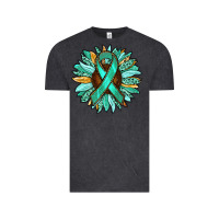Vintage Black Ovarian Liver Cancer Awareness Sunflower Vintage Tee - RanaPortraitStore