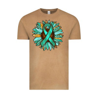 Vintage Camel Ovarian Liver Cancer Awareness Sunflower Vintage Tee - RanaPortraitStore