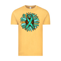 Vintage Mustard Ovarian Liver Cancer Awareness Sunflower Vintage Tee - RanaPortraitStore