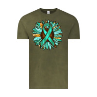 Vintage Olive Ovarian Liver Cancer Awareness Sunflower Vintage Tee - RanaPortraitStore
