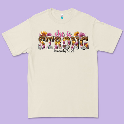 She Is Strong Proverbs 31 25 Premium Tee Designed By Nancycooperartshop