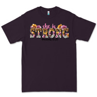 Plum she is strong proverbs 31 25 Premium Tee - NancyCooperArtShop