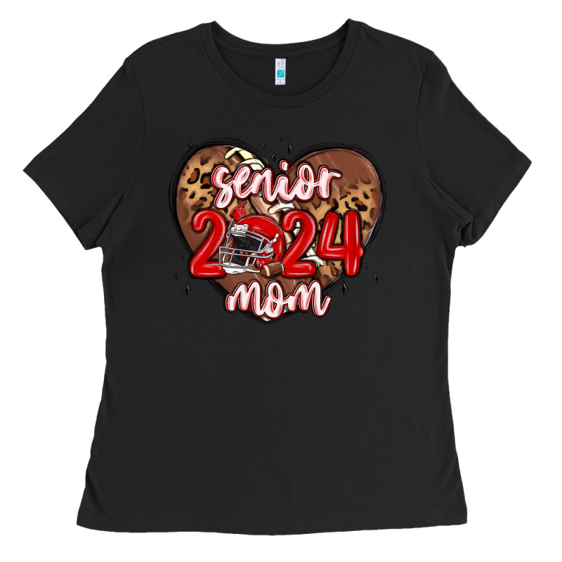 Senior 2024 Mom Football Ladies Tee by MaliasSmallBusiness | Teevron
