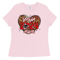 Bubblegum Pink senior 2024 mom football Ladies Tee - MaliasSmallBusiness