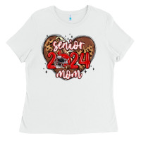 White senior 2024 mom football Ladies Tee - MaliasSmallBusiness