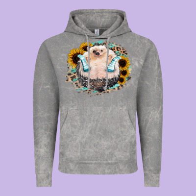Hedgehog With Sunflower Vintage Hoodie Designed By Bettercallsaul