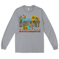 Heather Grey Raised on Country and Sunshine Long Sleeve Tee - texasbilliewilder