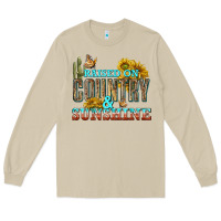 Mushroom Raised on Country and Sunshine Long Sleeve Tee - texasbilliewilder