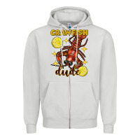 Dove Grey Mardi Gras Crawfish dude Zipper Hoodie - FaDigitalArtStudio