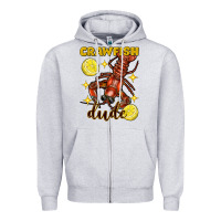 Heather Grey Mardi Gras Crawfish dude Zipper Hoodie - FaDigitalArtStudio