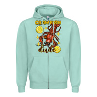 Seafoam Mardi Gras Crawfish dude Zipper Hoodie - FaDigitalArtStudio