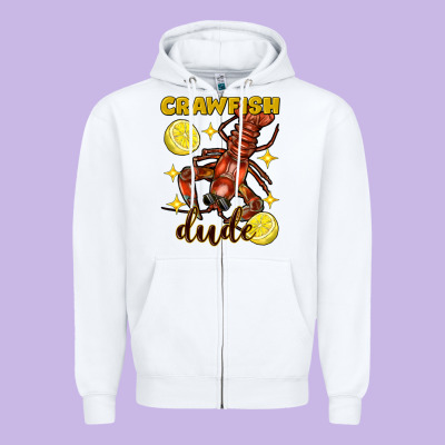 Mardi Gras Crawfish Dude Zipper Hoodie Designed By Fadigitalartstudio
