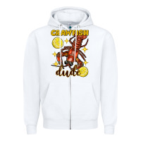 White Mardi Gras Crawfish dude Zipper Hoodie - FaDigitalArtStudio