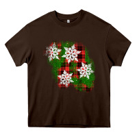 Chocolate Brown christmas patch Heavy Core Tee - AdoDesignShop